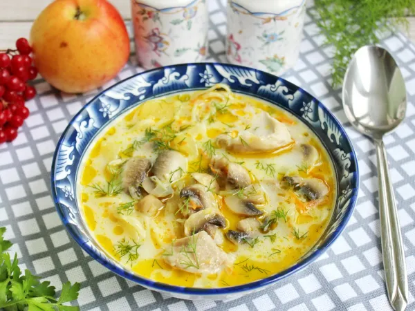 Фото блюда: Суп с яблоками и курицей