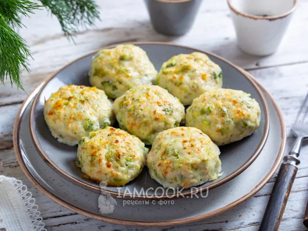 Фото блюда: Куриные котлеты с брокколи в духовке