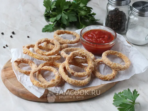 Фото блюда: Луковые кольца в духовке