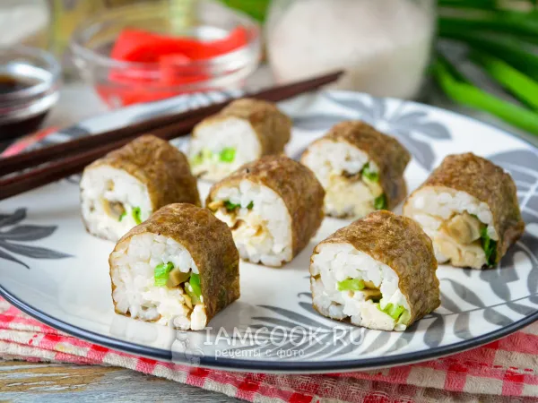 Фото блюда: Роллы с курицей и грибами