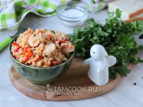 Фото блюда: Булгур с индейкой и овощами в мультиварке