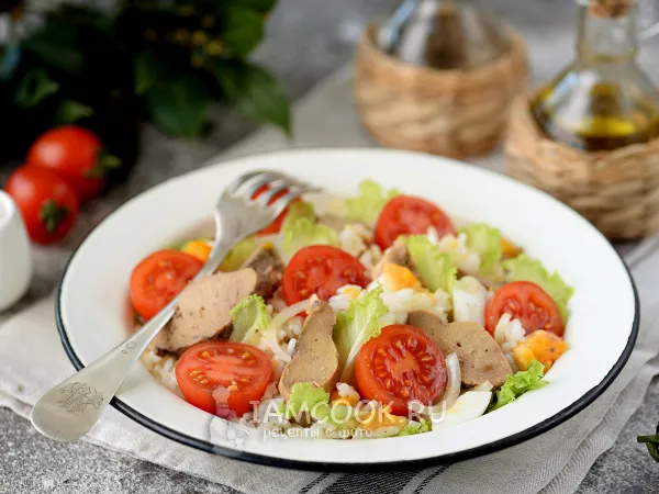 Фото блюда: Салат с печенью минтая и рисом