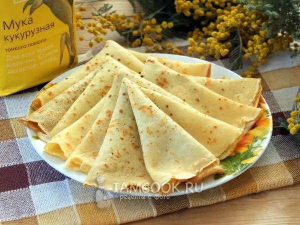 Фото блюда: Блины из кукурузной муки на сыворотке