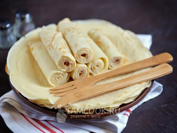 Фото блюда: Блины с дырочками на воде с яйцами