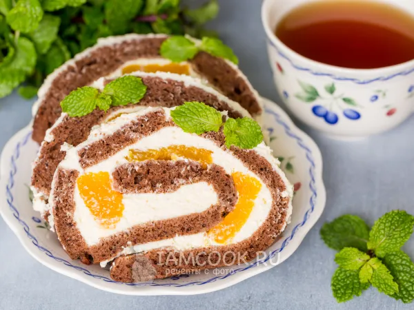 Фото блюда: Бисквитный рулет на кефире