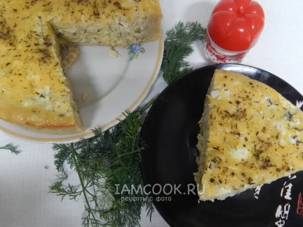 Фото блюда: Открытый пирог с капустой и яйцами