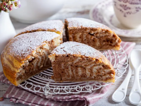 Фото блюда: Пирог «Зебра» на кислом молоке