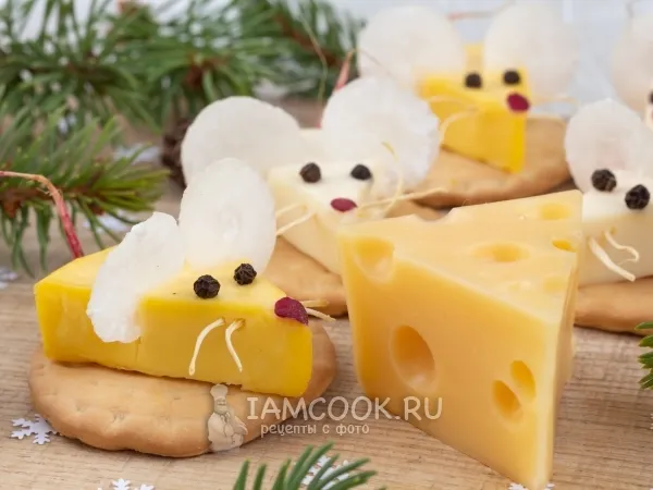 Фото блюда: Закуска «Мышки» на крекерах