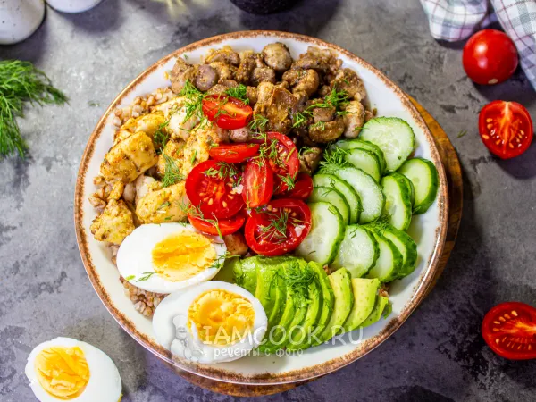 Фото блюда: Боул с курицей и авокадо