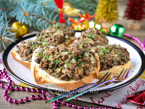 Фото блюда: Бутерброды с куриной печенью