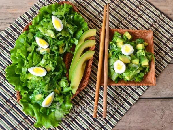 Фото блюда: Салат с водорослями чука и авокадо