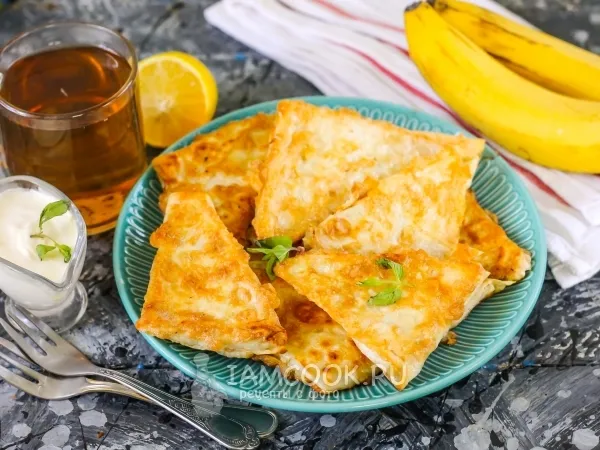 Фото блюда: Жареный лаваш с бананом
