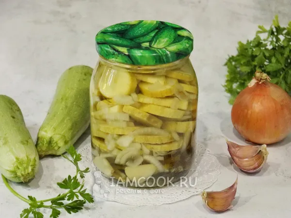 Фото блюда: Маринованные кабачки с луком