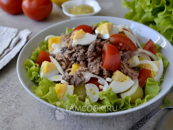 Фото блюда: Салат «Нисуаз» с консервированным тунцом