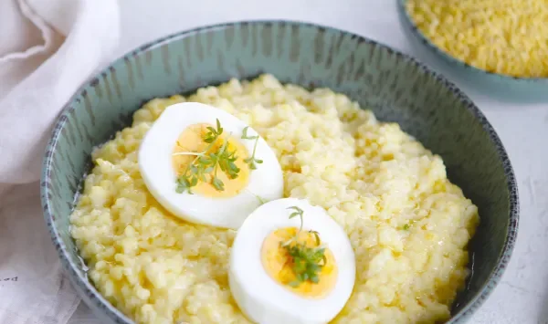 Фото блюда: Пшенная каша с сыром и яйцом