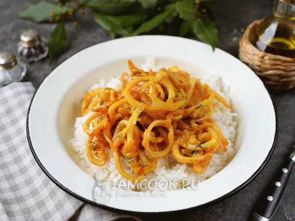 Фото блюда: Жареные кальмары с сыром (к пиву)