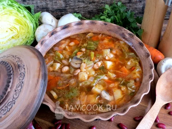 Фото блюда: Постные щи с фасолью