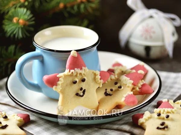 Фото блюда: Печенье Санта-звезды на Новый год и Рождество