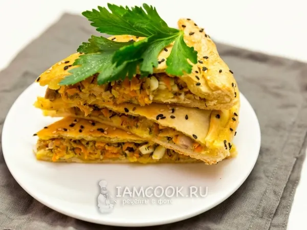 Фото блюда: Пирог с консервированным тунцом
