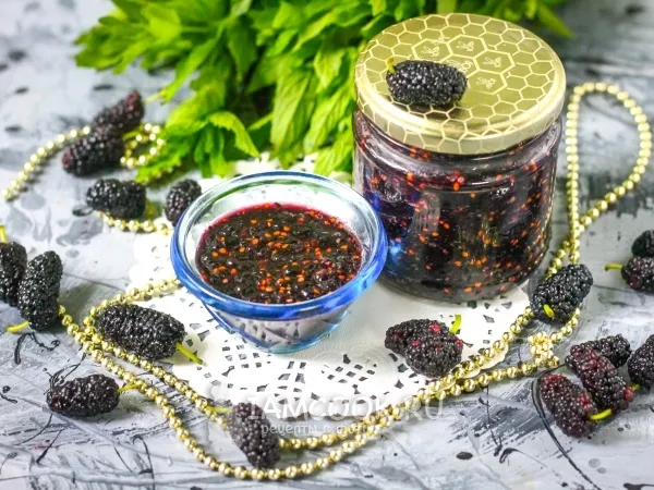 Фото блюда: Шелковица, перетёртая с сахаром на зиму