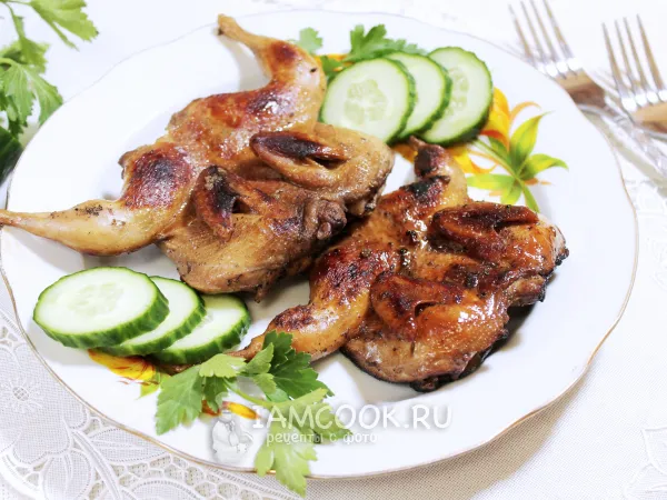 Фото блюда: Перепела с медом и вином