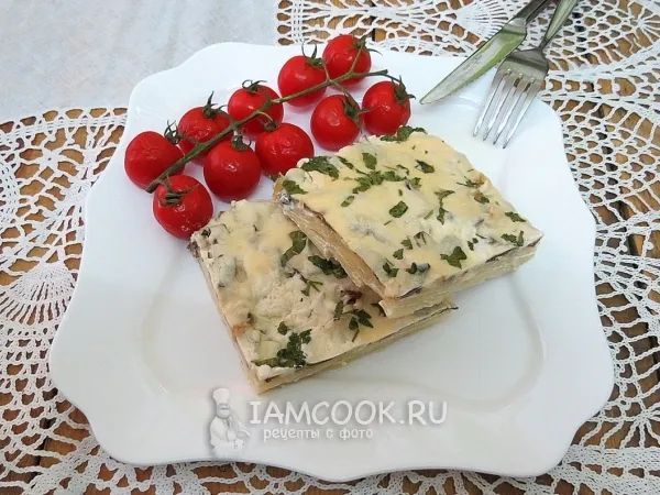 Фото блюда: Картошка с белыми грибами в духовке