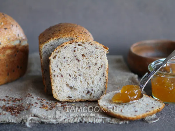 Фото блюда: Хлеб на закваске с семенами льна