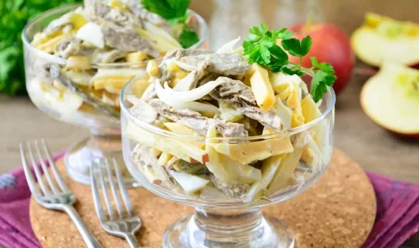 Фото блюда: Салат с говядиной и яблоками