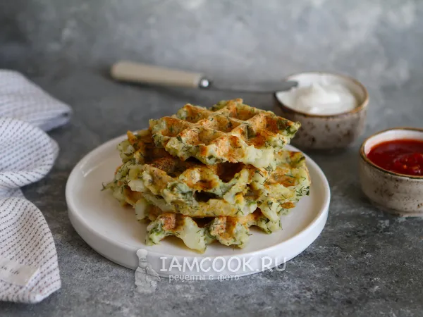 Фото блюда: Картофельные вафли с зеленью