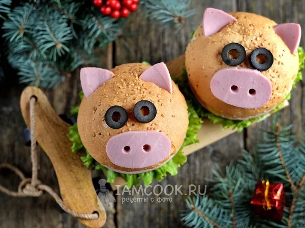 Фото блюда: Закрытый сэндвич «Поросёнок»