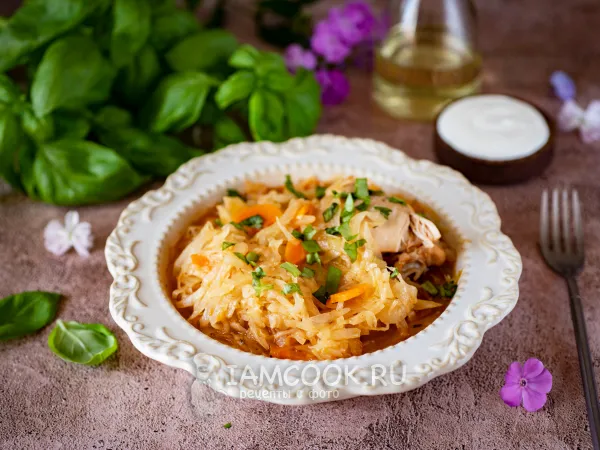 Фото блюда: Капуста с курицей в афганском казане