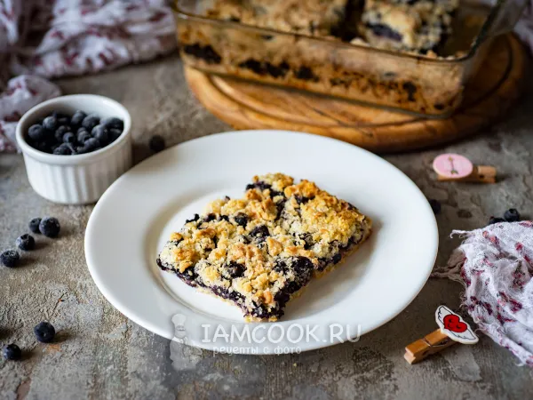Фото блюда: Насыпной пирог с черникой