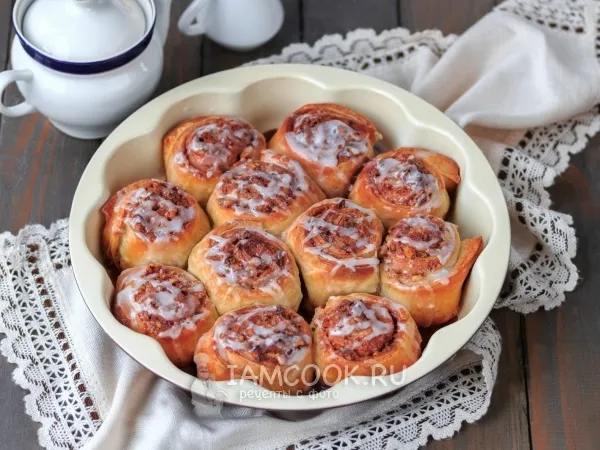 Фото блюда: Булочки с корицей из слоеного теста