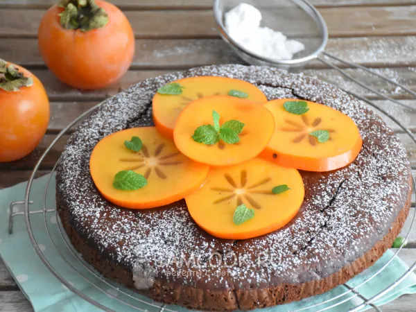 Фото блюда: Шоколадный кекс с хурмой