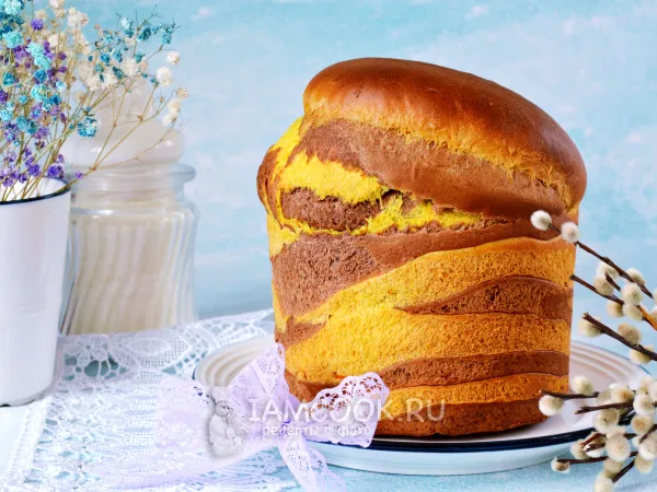 Фото блюда: Шоколадно-апельсиновый кулич на Пасху (на кефире)