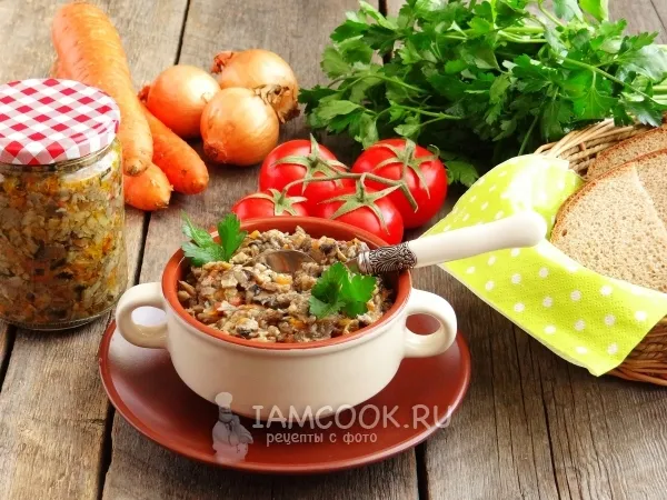 Фото блюда: Грибная икра из вареных грибов