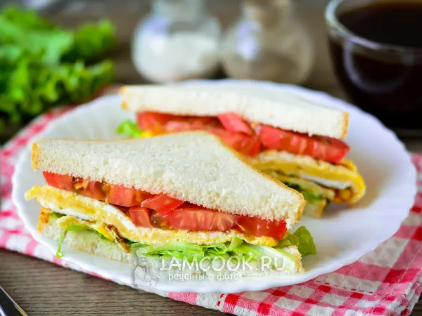 Фото блюда: Сэндвич с омлетом