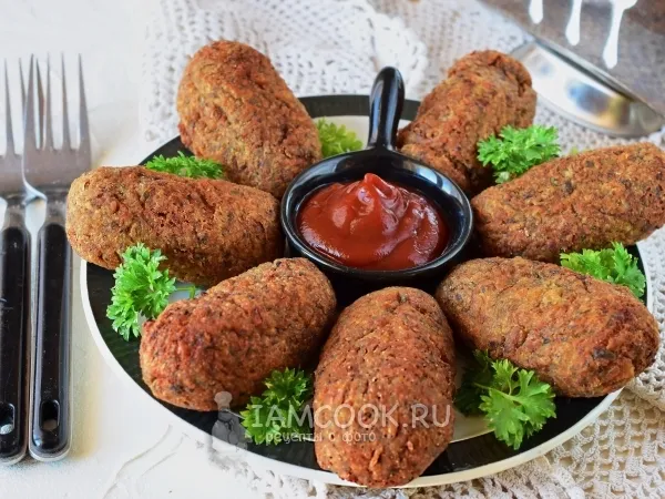 Фото блюда: Постные котлеты из гречки с грибами