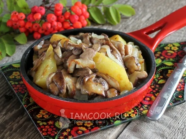 Фото блюда: Маслята жареные с картошкой