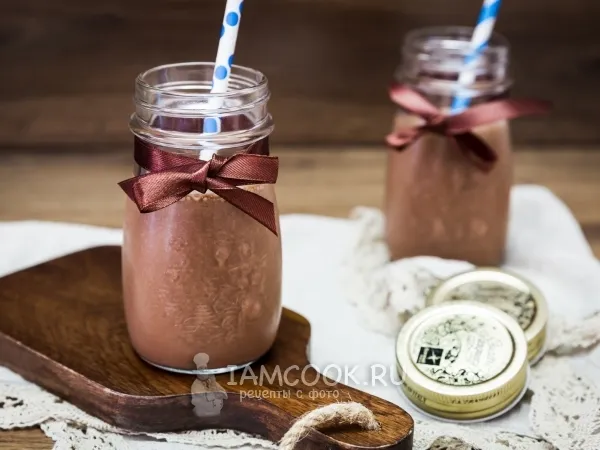 Фото блюда: Творожный смузи с бананом и какао