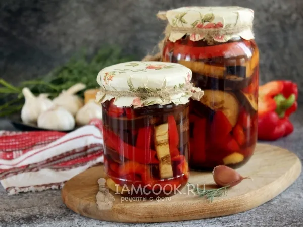 Фото блюда: Маринованные баклажаны с перцем на зиму