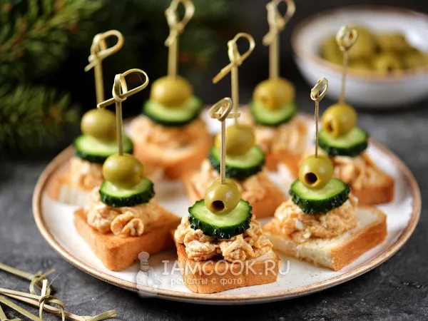 Фото блюда: Канапе с печенью трески