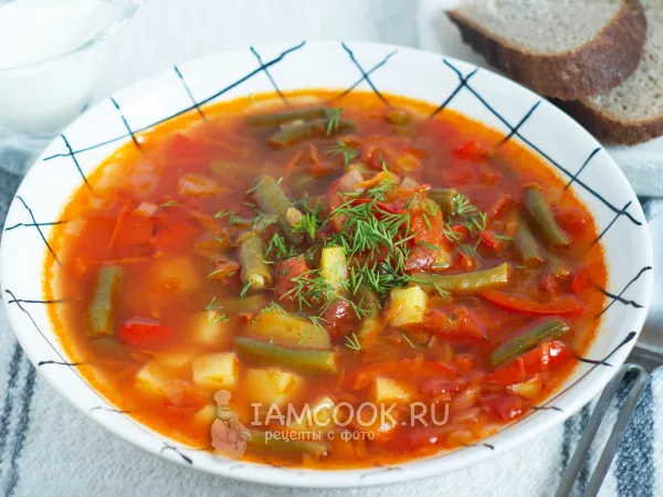 Фото блюда: Суп со стручковой фасолью и болгарским перцем