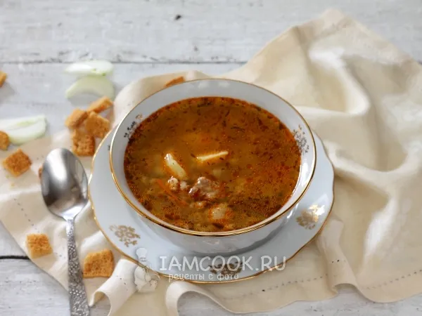 Фото блюда: Рассольник с перловкой в мультиварке