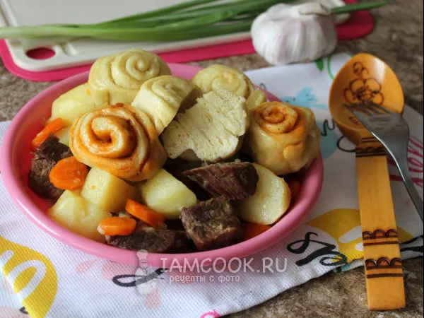 Фото блюда: Нудли с мясом и картошкой