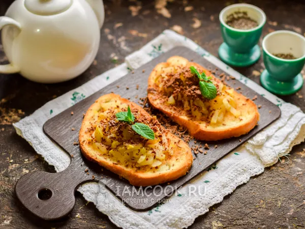 Фото блюда: Гренки с грушами и шоколадом