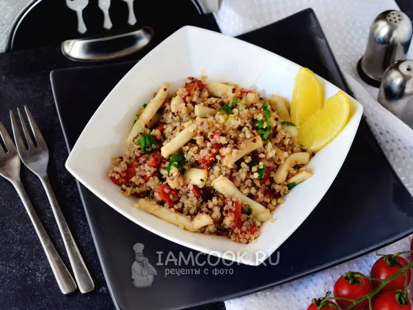 Фото блюда: Киноа с кальмаром на сковороде