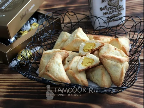 Фото блюда: Печенье «Треугольники» с марципаном