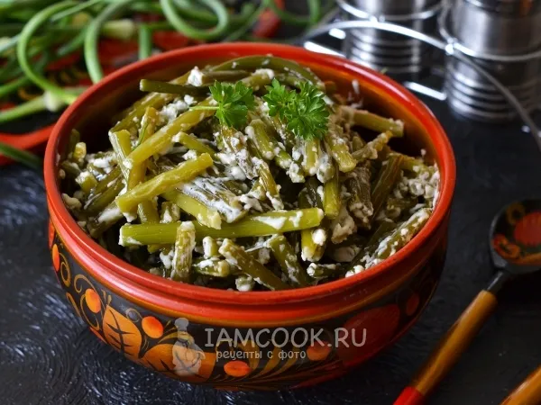 Фото блюда: Чесночные стрелки в сметане