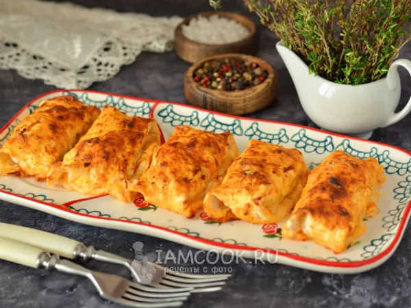 Фото блюда: Лаваш с куриным фаршем в духовке